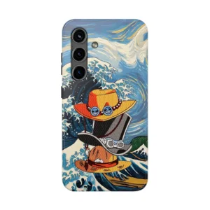 Luffy Ace Sabo Hats Phone cases, One Piece Legends Tough Phone Case, Vangogh Style Art, Strawhat Fan Gift, iPhone Samsung Cases