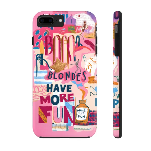 Blondes Fun Tough Phone Cases, Skeleton Dance, Playful and edgy Phone Covers ,Trendy and Cool Phone, Celebrating blonde girl Have More Fun