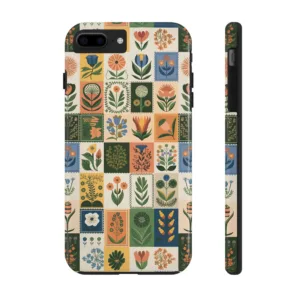 Floral Stamp Phone Case, Floral Patterns, Vibrant Nature iPhone cover, Decorative Samsung Cover, Unique Stamp Lover Mom, Girl Gift idea