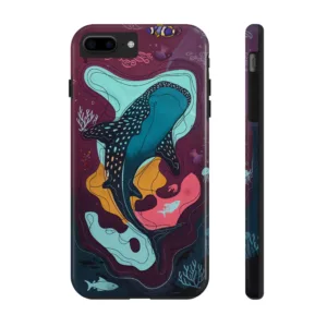 Whale Shark Coral Reef Phone Case | Ocean Sea | Fish iPhone Samsung Case Cover | Abstract and Organic Ocean Animal Phone Case | Colorful Art