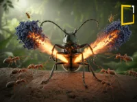 Bombardier beetle spray vs ant